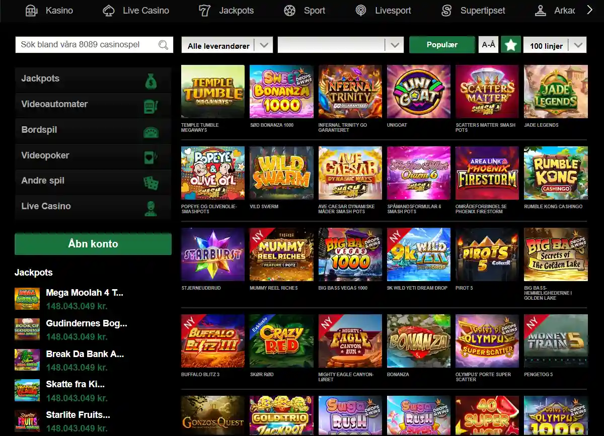 Mr Vegas spilleautomater med spilleautomatfiltre og spilfliser